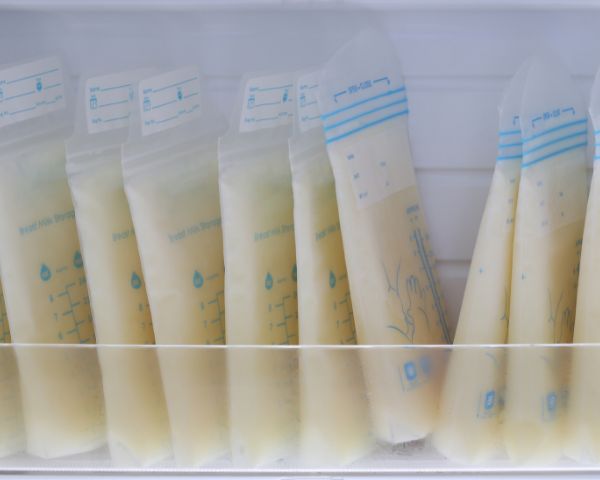 frozen breast milk kept in deep freezer
