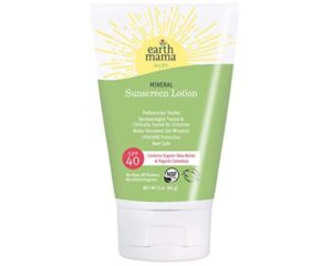 best non toxic sunscreen Earth Mama Kids Mineral Sunscreen Lotion, SPF 40 