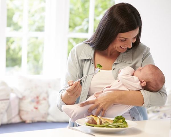 advice for new moms, eat healthy